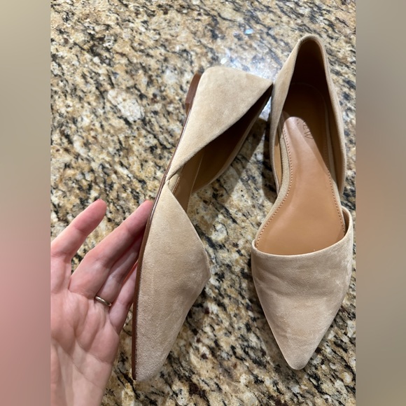 J Crew Tan Suede Pointed Toe D'Orsay Flats size 8 - Picture 5 of 16